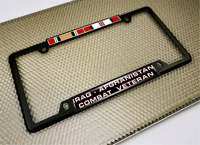 Iraq - Afghanistan Combat Veteran - Car Metal License Plate Frame